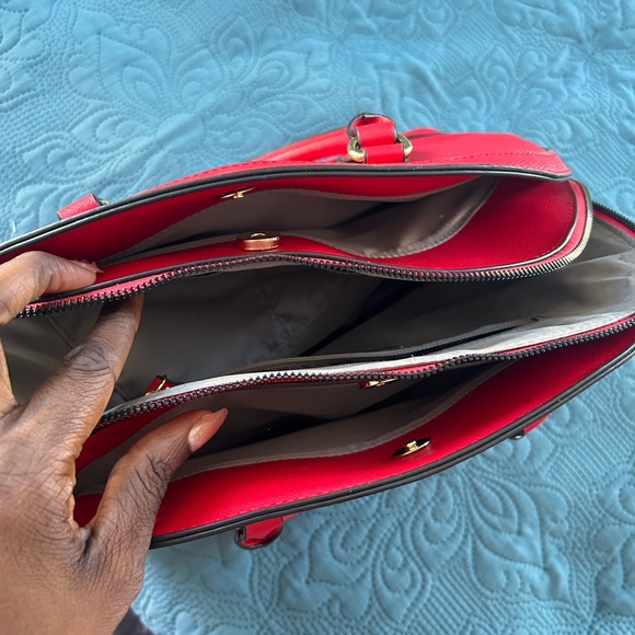 Anne Klein Vibrant Red Satchel - Picture 11 of 13